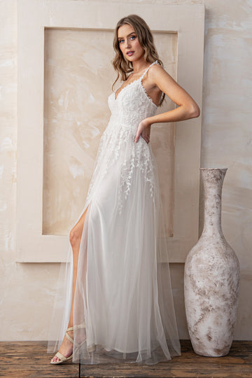 Embroidered Lace Overlay Dress M21974 JAMES & LEO Embroidered Lace Overlay Dress M21974 JAMES & LEO